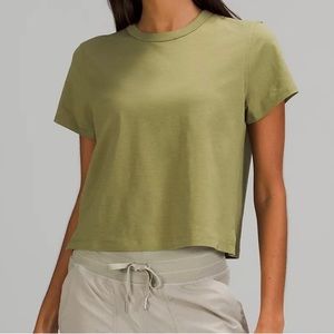 Lululemon Classic-Fit Cotton-Blend T-Shirt in olive green